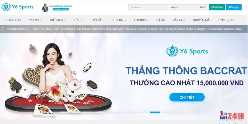 Y6sports - Nhà cái đầu tư mạnh mẽ vào khuyến mãi tri ân người chơi