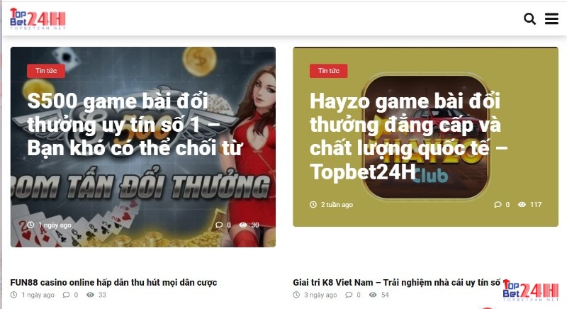 Topbet24h luôn tự tin là kênh cá cược chất lượng