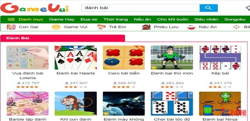 Webgame đánh bài online tốt nhất Gamevui.vn