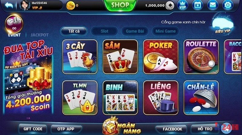 Trải nghiệm kênh đánh bài online 4 Play