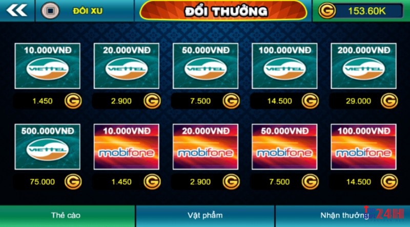 Cách đổi thưởng khi chơi game doi the cào tại Hi88