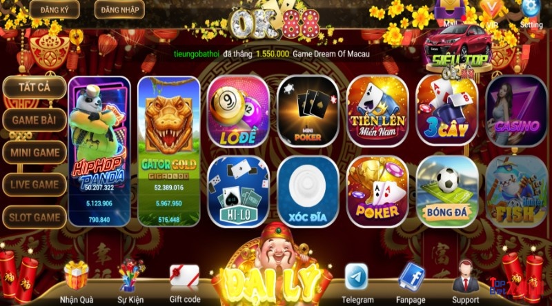 Kho game đánh bài mới nhất tại OK88 Fun