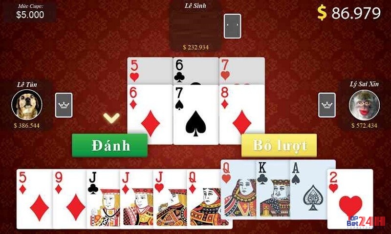 Cách tính tiền game bài tiến lên. 