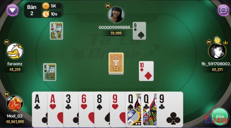 Mỗi ván Phỏm game danh bai doi card phải có từ 2 đến 4 bài thủ.