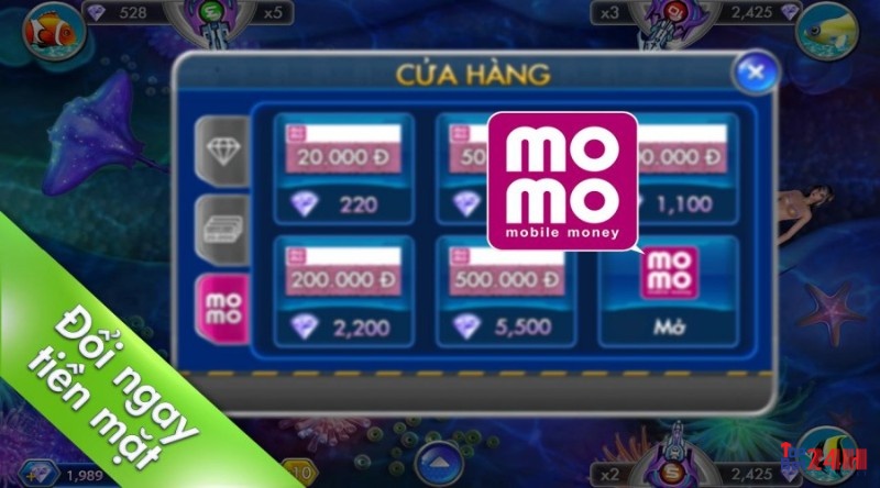 Có thể đổi xu thành tiền mặt thông quan ví Momo khi chơi ban ca doi xu