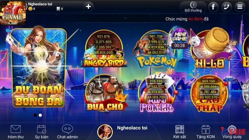 Cửa hàng game cược ấn tượng tại cổng game Game club