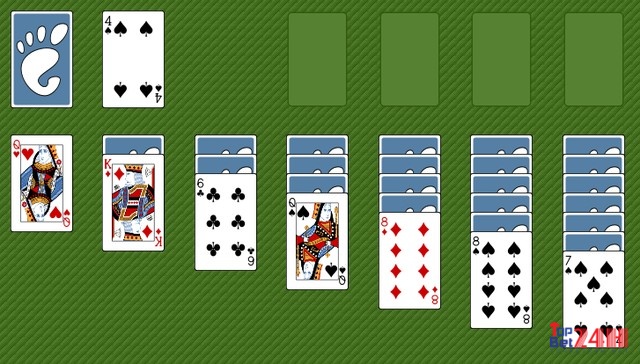 Hình ảnh một ván chơi bài Solitaire