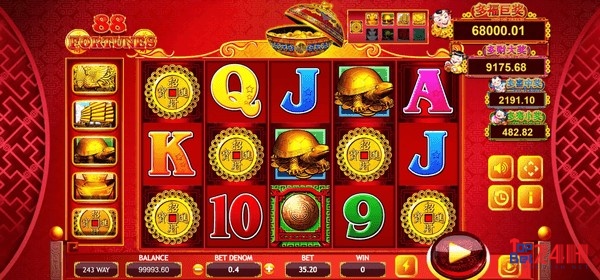 Giao diện chơi chính của game 88 Fortunes