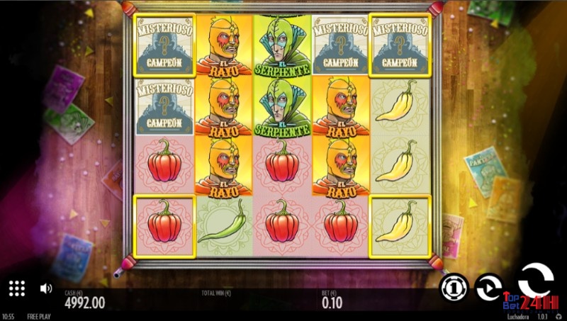 Giao diện chính của game slot Luchadora