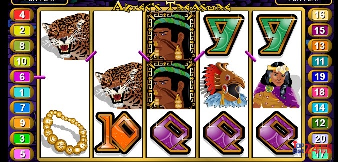 Những bức tượng Aztec bằ vàng là một cảnh tượng đáng chờ đợi ở trên guồng game AZTEC TREASURE