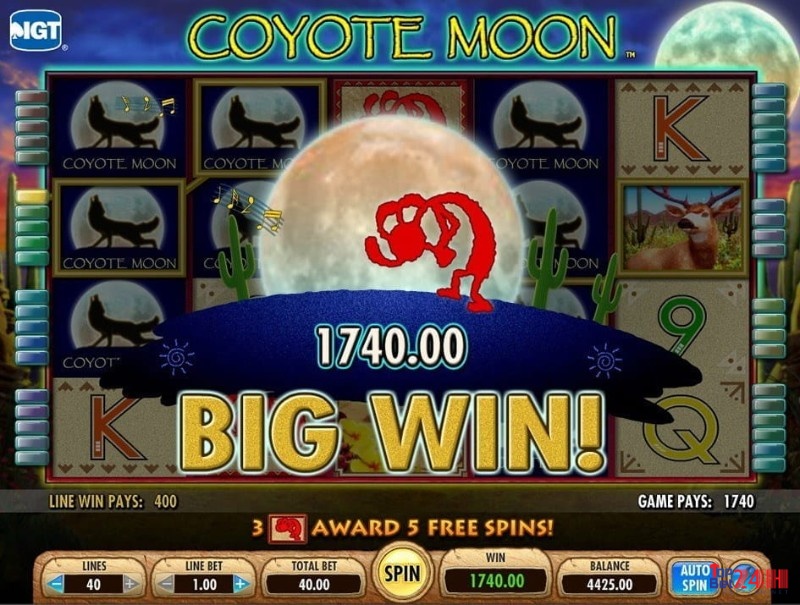 Anh em sẽ dễ dàng thắng lớn khi chơi Game COYOTE MOON