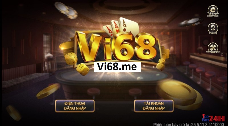 Giao diện mobile của nhà cái Vi68.me cùng hàng loạt game hấp dẫn