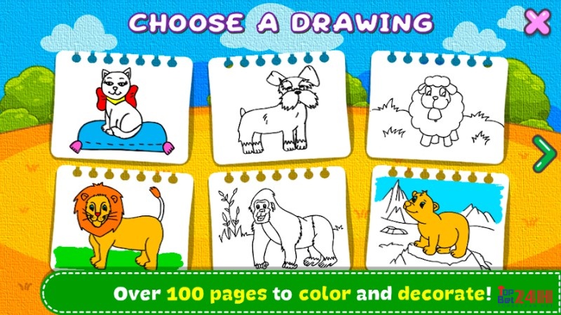 Game Coloring & Learn với đồ họa thân thiện, quen thuộc với trẻ nhỏ