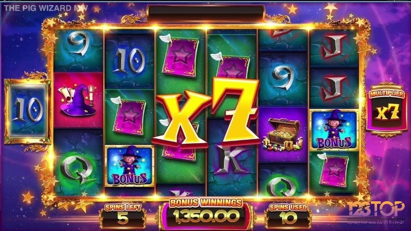 Tính năng thưởng trong game Pig Wizard Jackpot