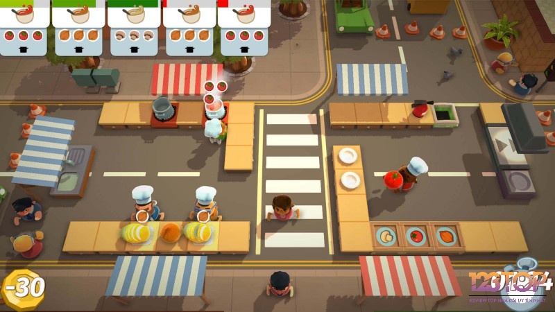 Khi chơi Overcooked vào vai người phục vụ và nỗ lực để làm hài lòng khách hàng