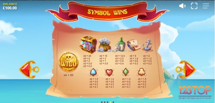 Biểu tượng rương kho báu là biểu tượng thông thường trả thưởng cao nhất trong Piggy Pirates Slot